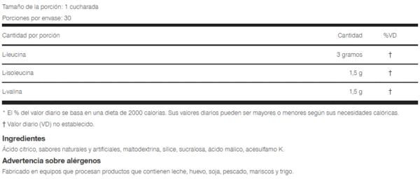 Nutrex BCAA 6000 - 30 Servicios Ponche de Frutas